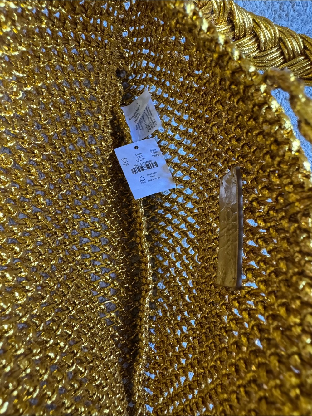 J. Crew Metallic Gold Knit Shoulder Bag - Picture 4 of 6